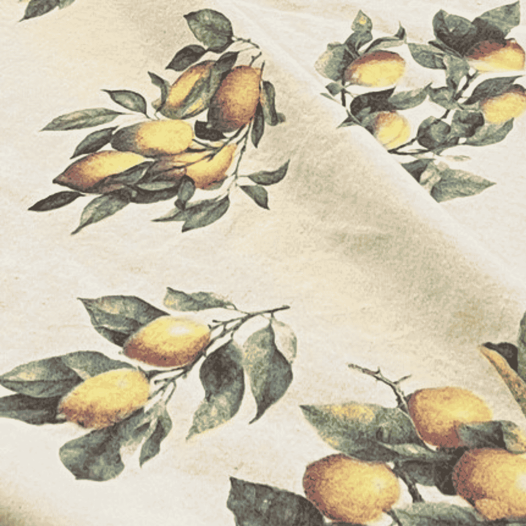 Close up of Lemon Cotton-Linen Napkins