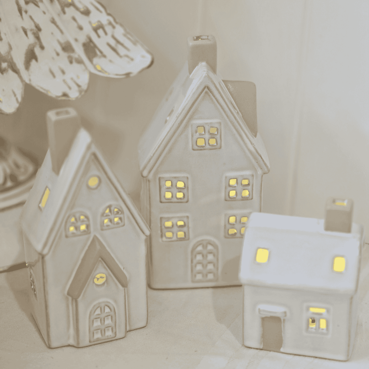 Christmas Ceramic Houses - French Village – French Christmas décor with soft warm light
