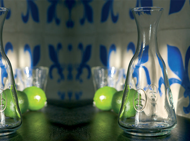 A clear glass wine glass with a Fleur de Lys design - La Rochere Wine Glass