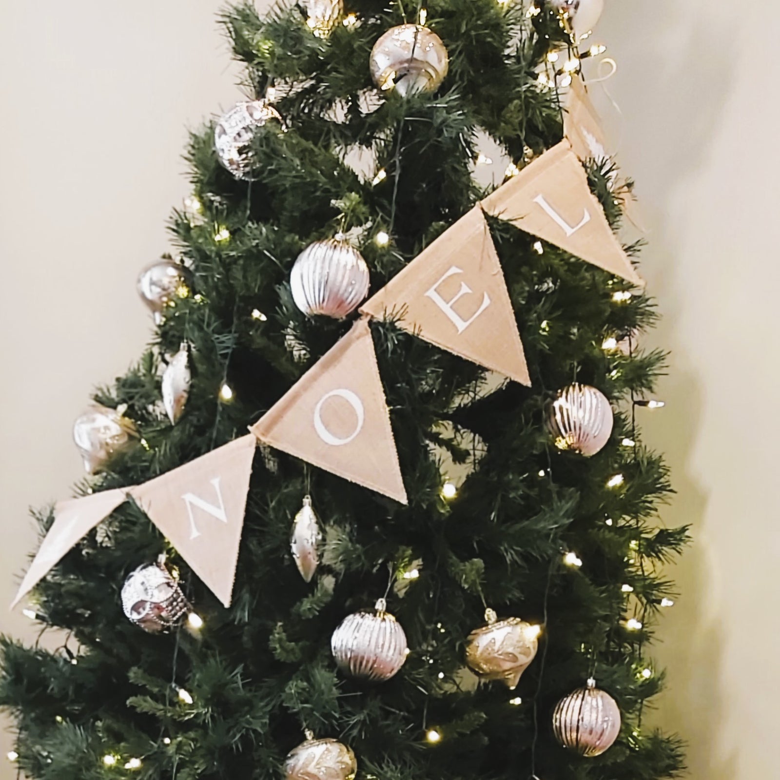 Noel Christmas Bunting  French Noël Christmas Bunting on tree