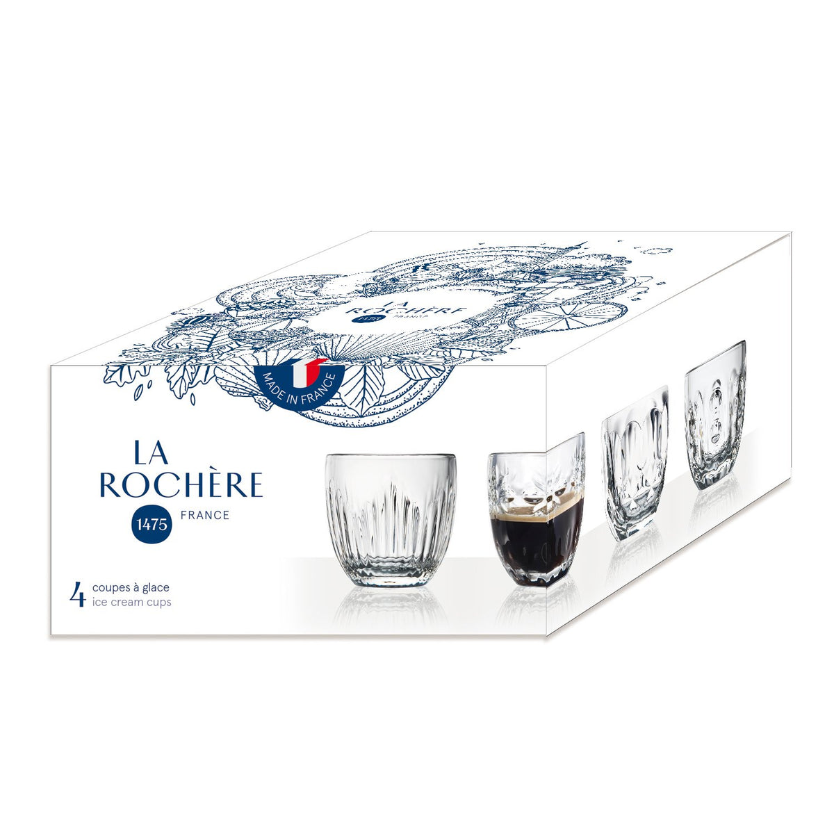 La Rochere - TROQUET ASSORTED ESPRESSO CUP - Set of 4 - GIFT BOXED
