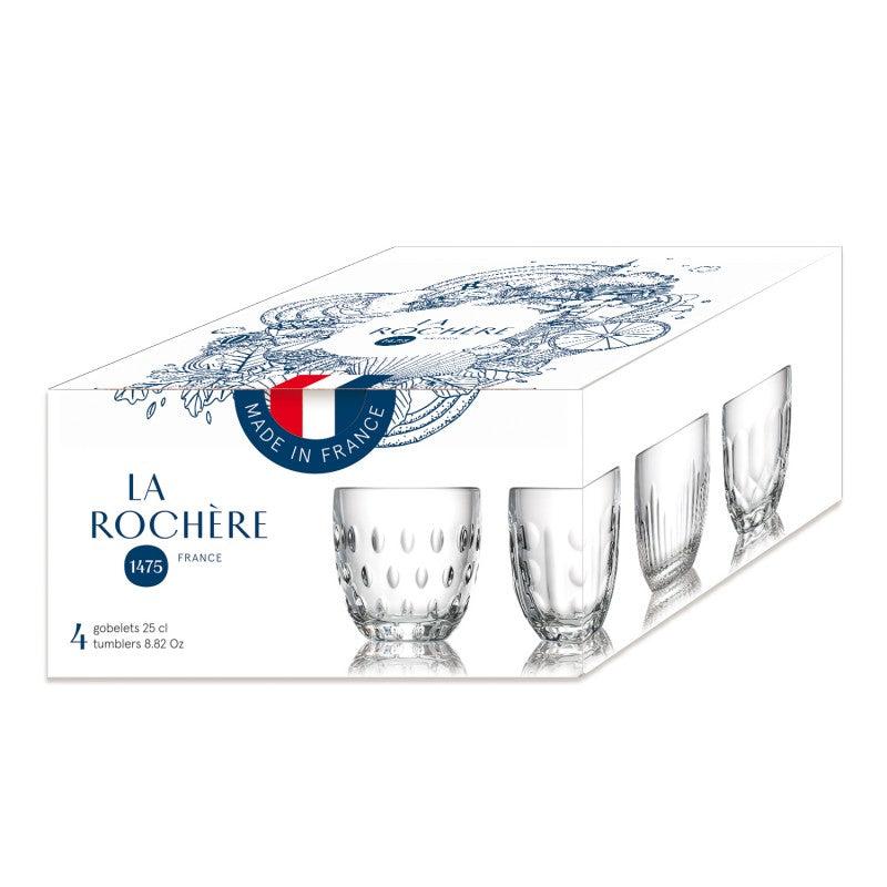 La Rochere - TROQUET ASSORTED TUMBLERS - Set of 4 - GIFT BOXED