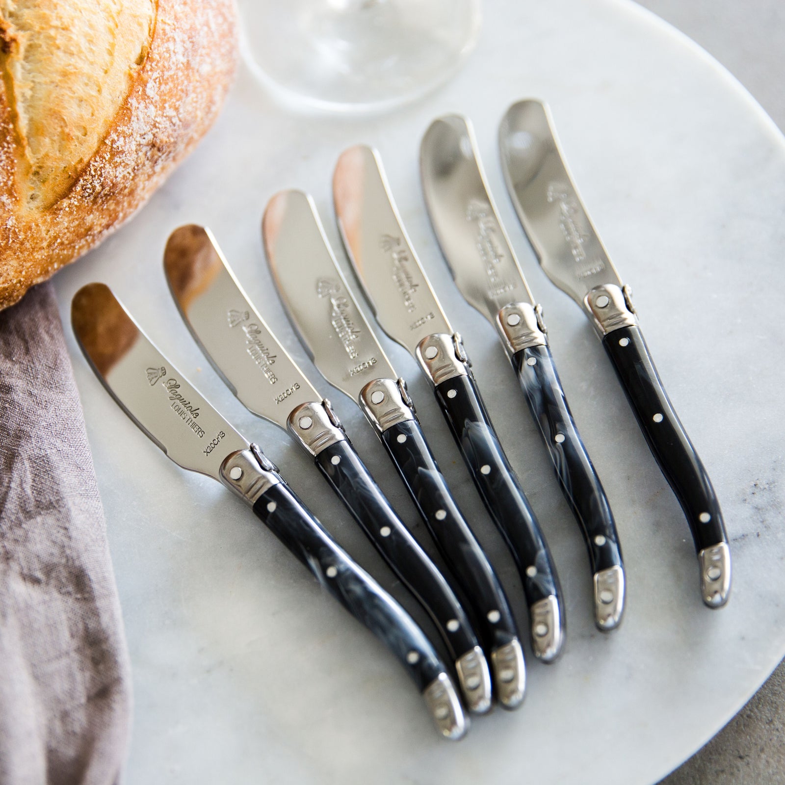 Laguiole Pate Knife Set Black