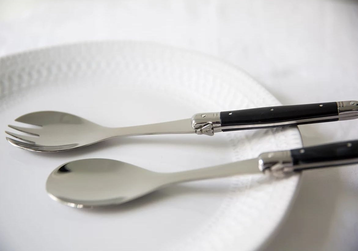 Laguiole by Louis Thiers Luxe Salad Servers - Black