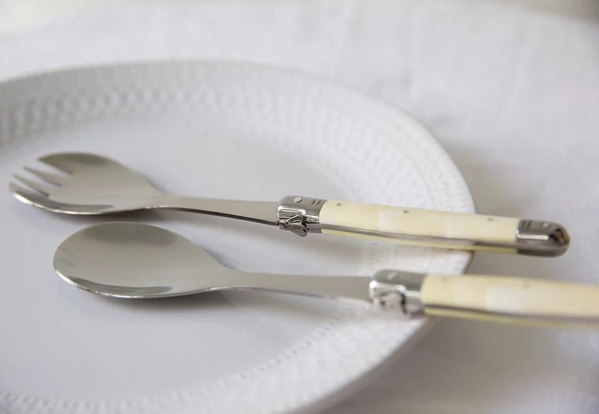 Laguiole Salad Server 2pcs Set Ivory 