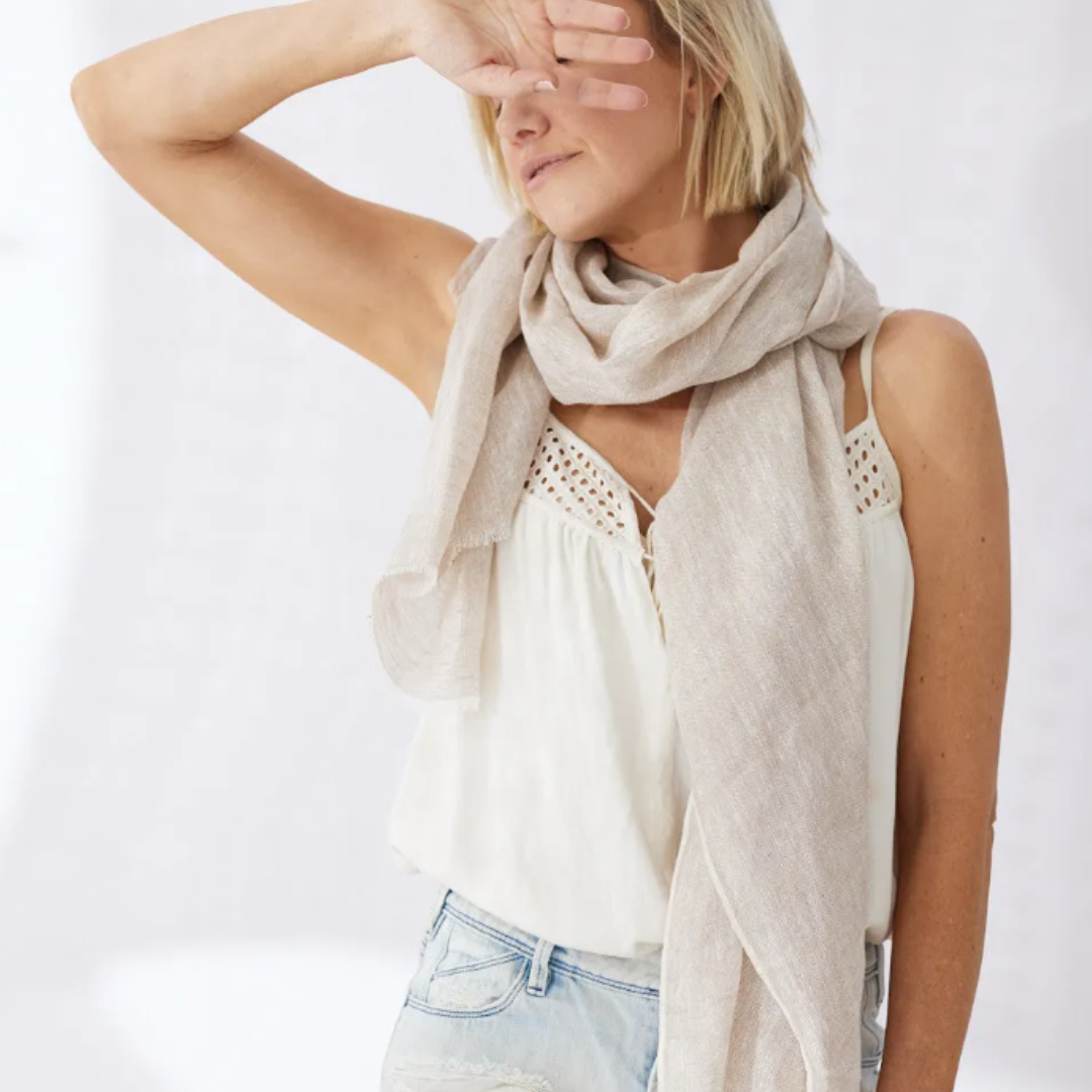 Marseille Linen Scarf Natural