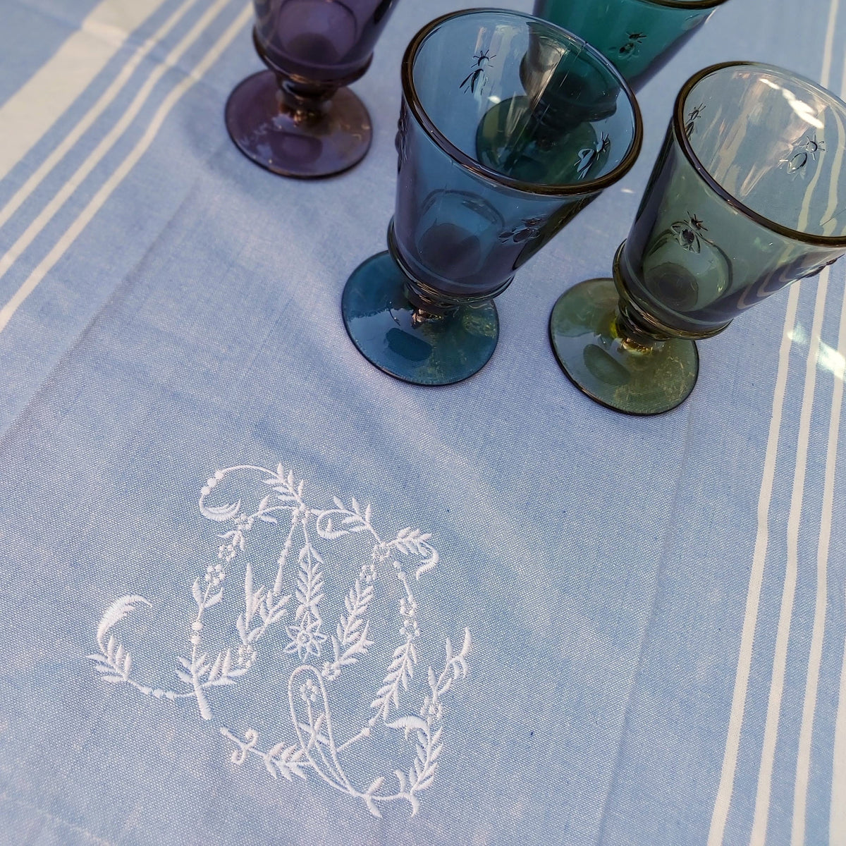 Malmaison Monogram - Bleu Tea Towel