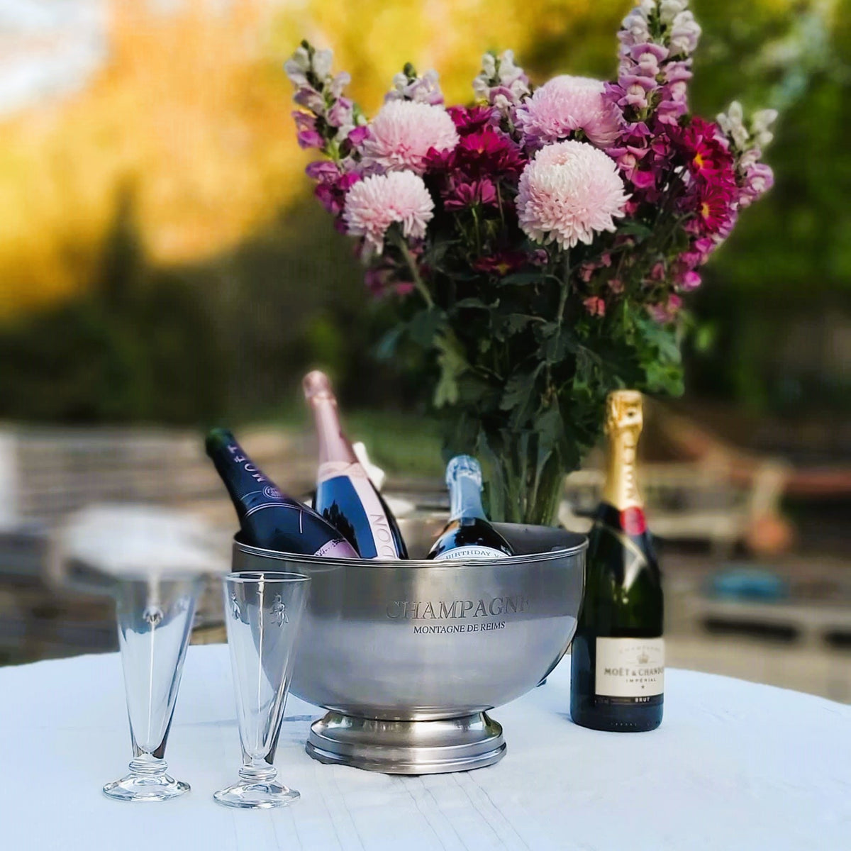 Montagne de Reims Champagne Bowl - Pewter Ice Bucket