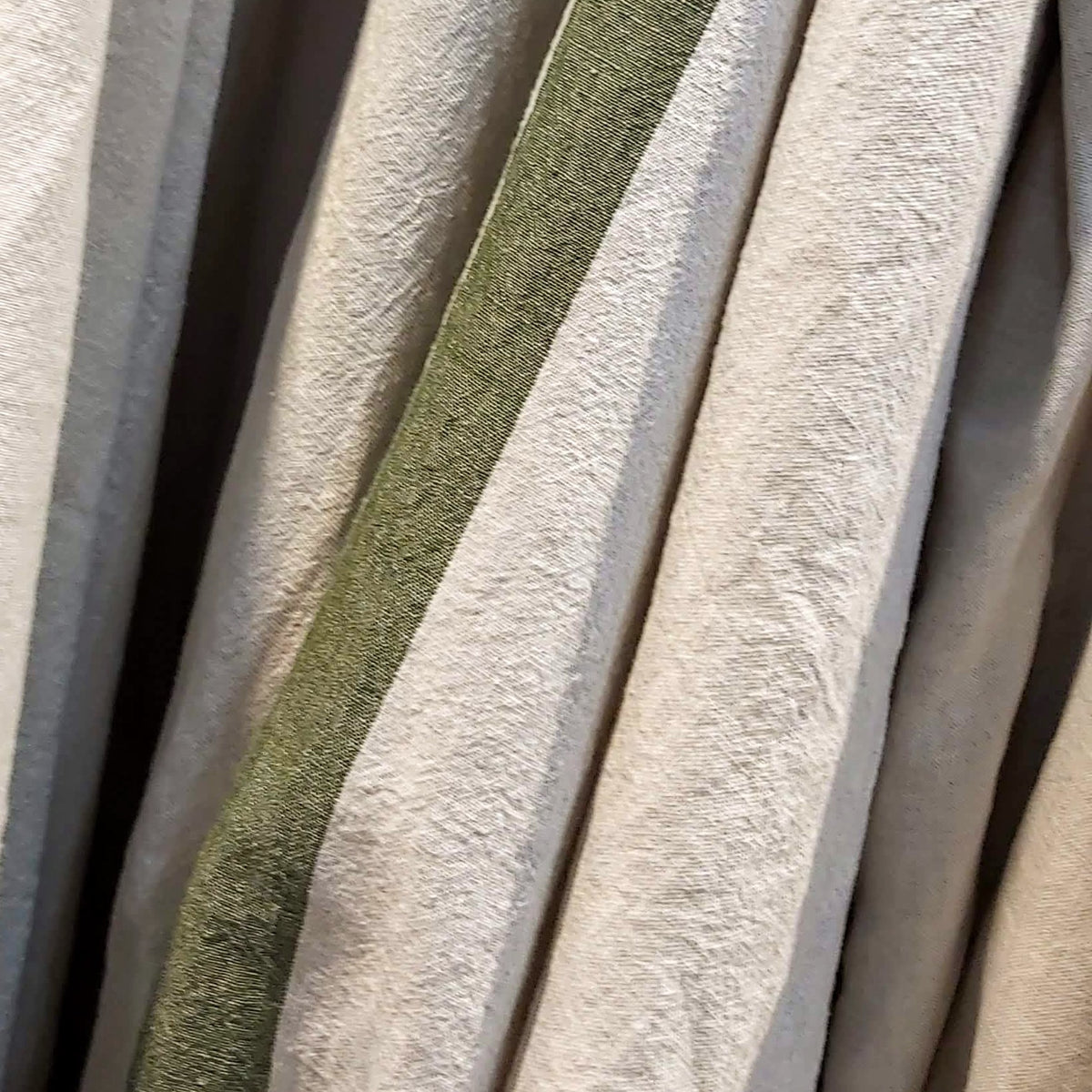 Olive Stripe Linen Blend Tablecloth