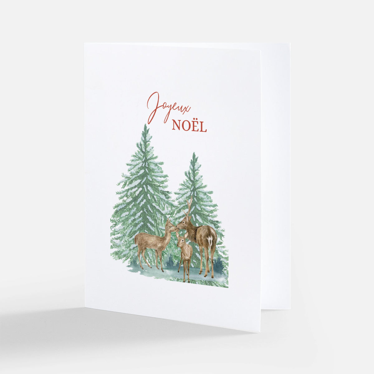 Joyeux Noel Card French Christmas Card Blank Inside or Include